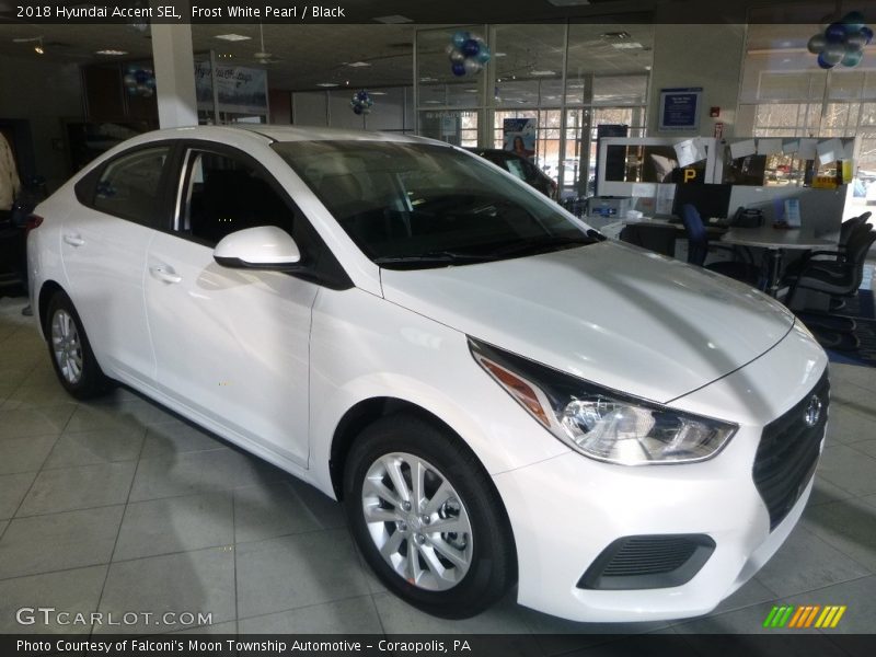 Frost White Pearl / Black 2018 Hyundai Accent SEL