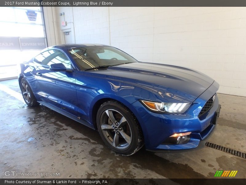 Lightning Blue / Ebony 2017 Ford Mustang Ecoboost Coupe