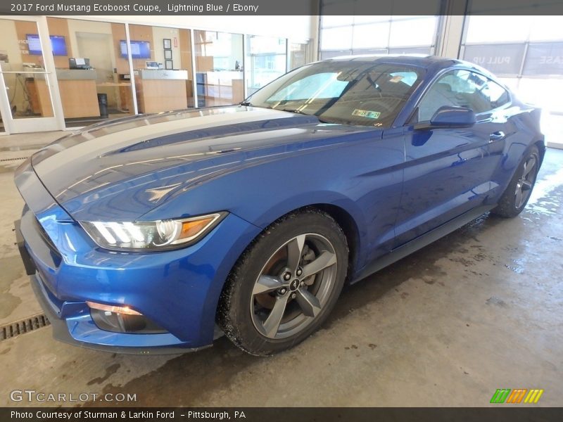 Lightning Blue / Ebony 2017 Ford Mustang Ecoboost Coupe