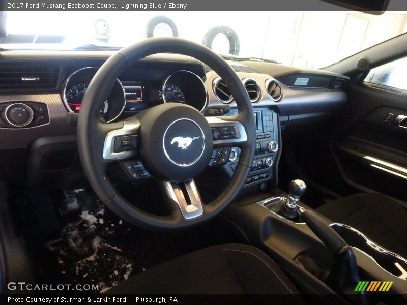 Lightning Blue / Ebony 2017 Ford Mustang Ecoboost Coupe