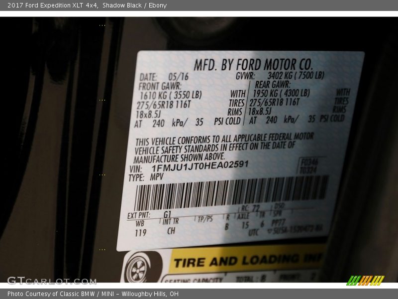 Shadow Black / Ebony 2017 Ford Expedition XLT 4x4
