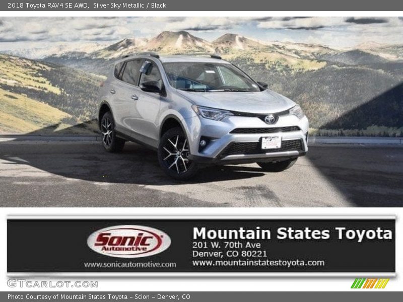 Silver Sky Metallic / Black 2018 Toyota RAV4 SE AWD