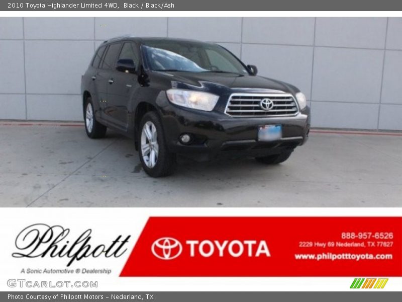 Black / Black/Ash 2010 Toyota Highlander Limited 4WD