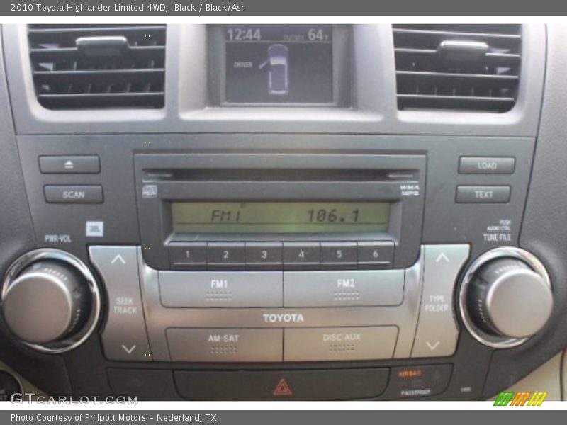 Black / Black/Ash 2010 Toyota Highlander Limited 4WD