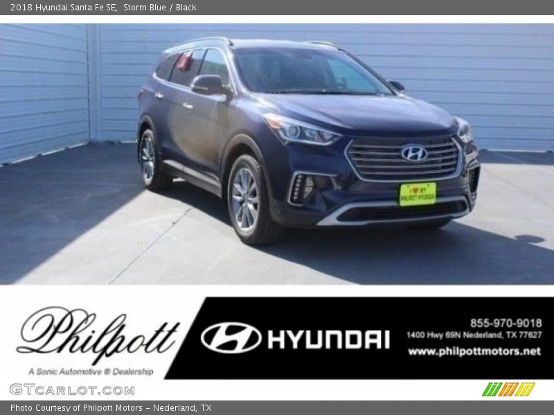 Storm Blue / Black 2018 Hyundai Santa Fe SE