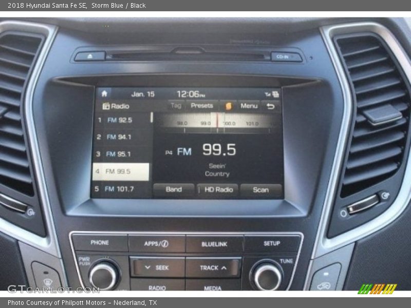 Storm Blue / Black 2018 Hyundai Santa Fe SE