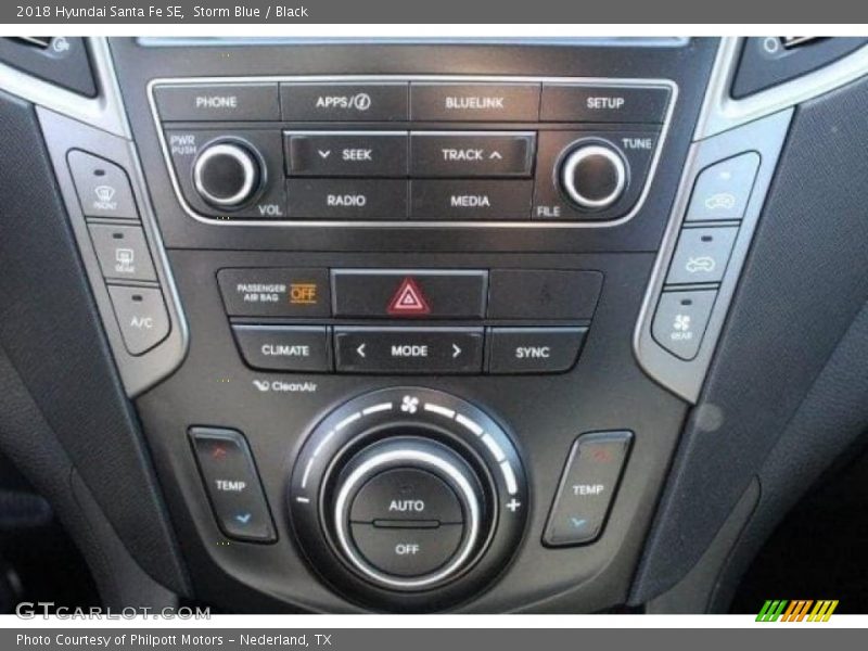 Storm Blue / Black 2018 Hyundai Santa Fe SE