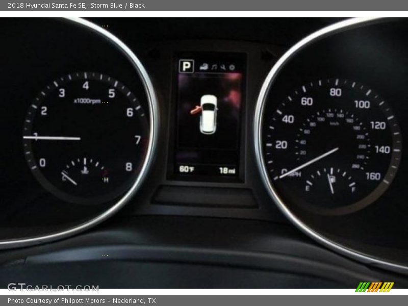 Storm Blue / Black 2018 Hyundai Santa Fe SE