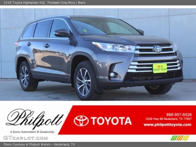 Predawn Gray Mica / Black 2018 Toyota Highlander XLE