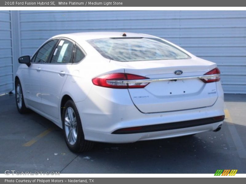 White Platinum / Medium Light Stone 2018 Ford Fusion Hybrid SE