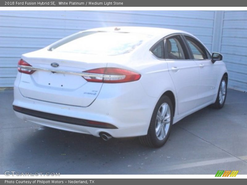 White Platinum / Medium Light Stone 2018 Ford Fusion Hybrid SE