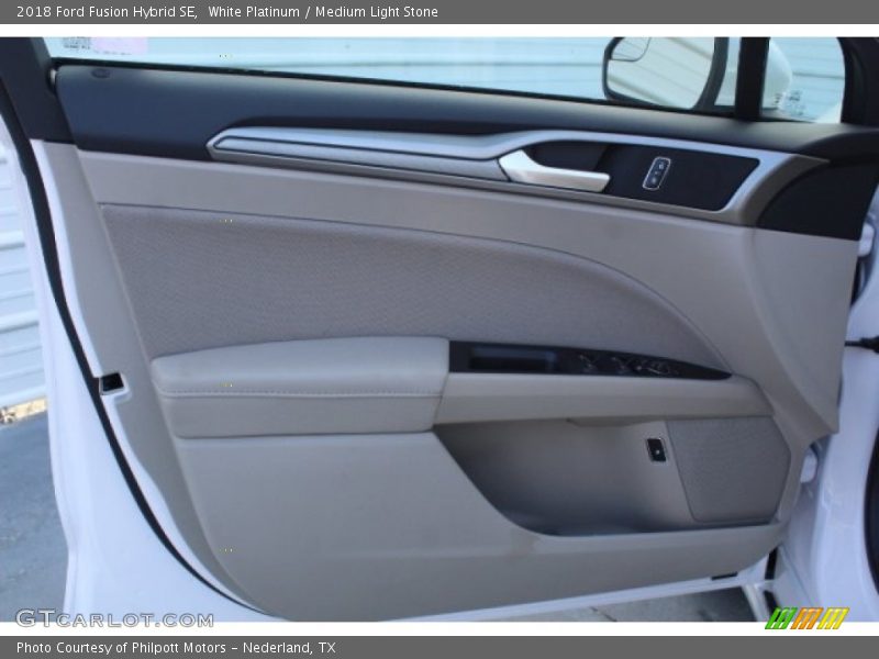 White Platinum / Medium Light Stone 2018 Ford Fusion Hybrid SE