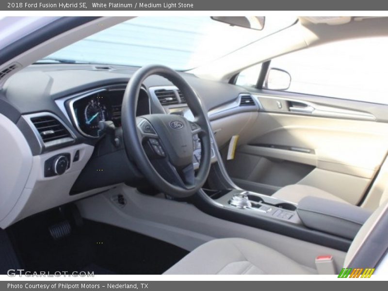 White Platinum / Medium Light Stone 2018 Ford Fusion Hybrid SE
