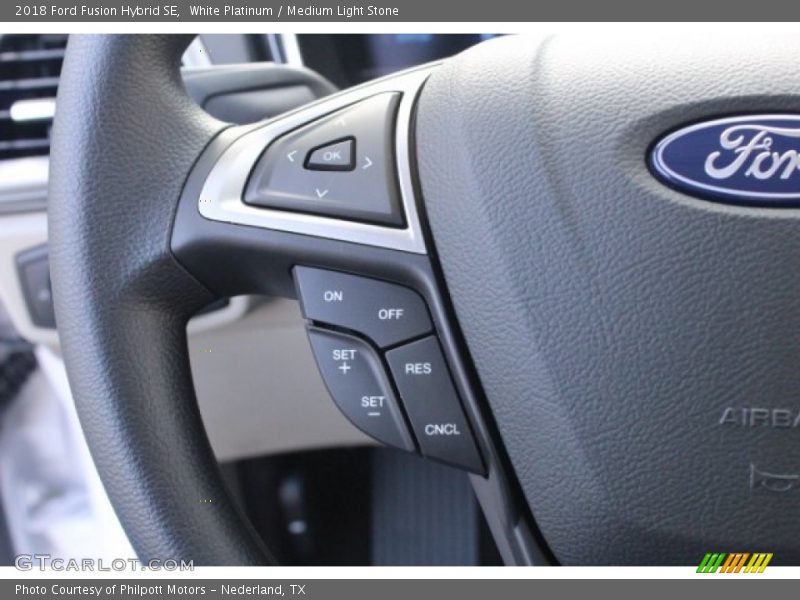 White Platinum / Medium Light Stone 2018 Ford Fusion Hybrid SE