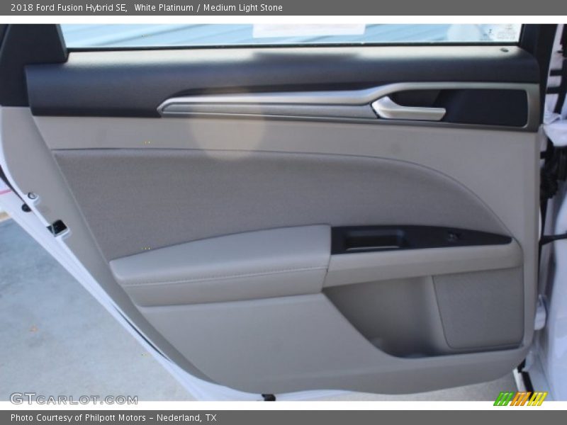 White Platinum / Medium Light Stone 2018 Ford Fusion Hybrid SE