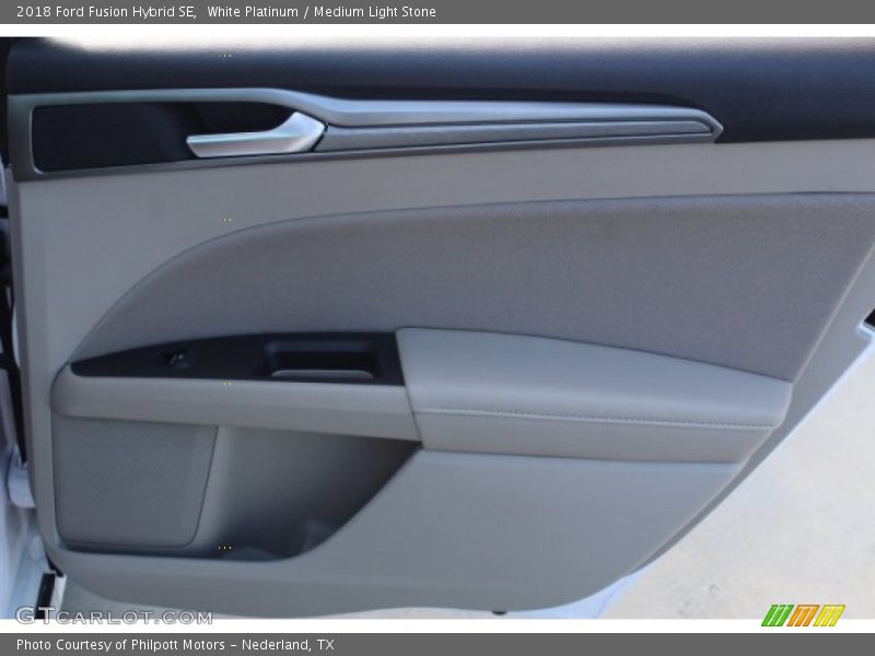 White Platinum / Medium Light Stone 2018 Ford Fusion Hybrid SE
