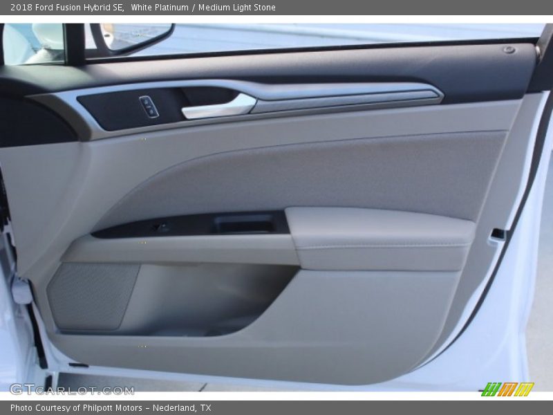 White Platinum / Medium Light Stone 2018 Ford Fusion Hybrid SE