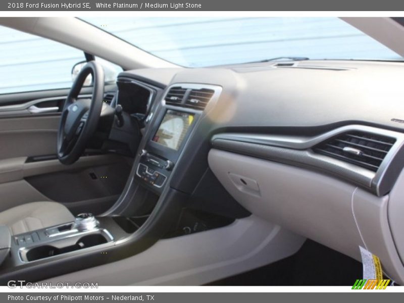 White Platinum / Medium Light Stone 2018 Ford Fusion Hybrid SE
