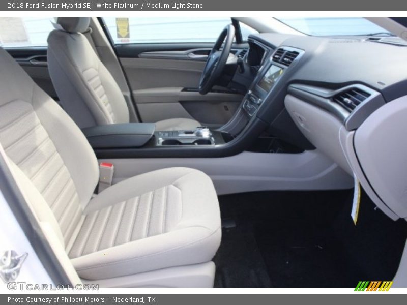 White Platinum / Medium Light Stone 2018 Ford Fusion Hybrid SE