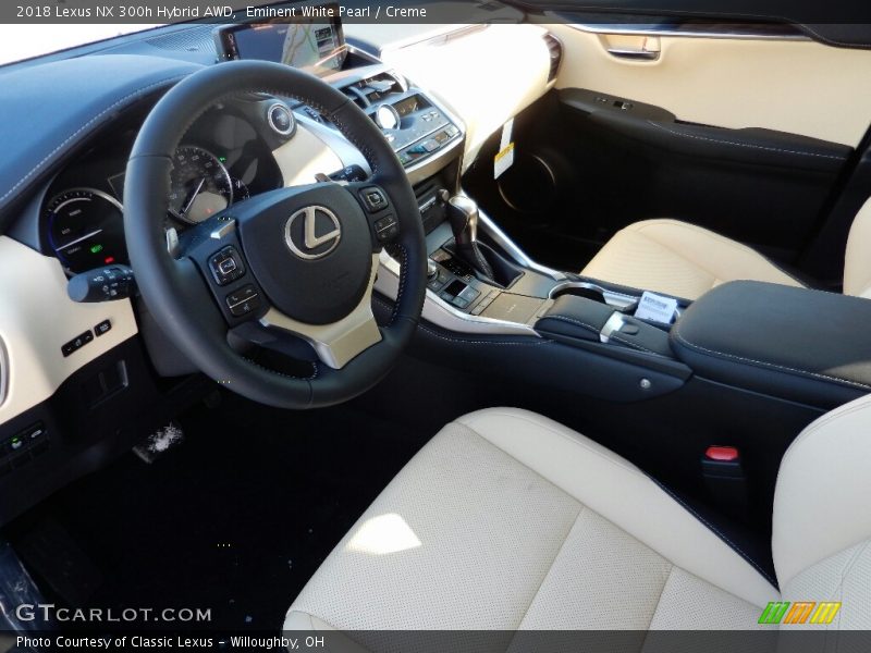 Eminent White Pearl / Creme 2018 Lexus NX 300h Hybrid AWD