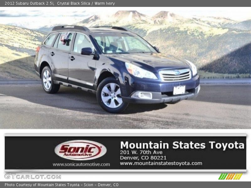 Crystal Black Silica / Warm Ivory 2012 Subaru Outback 2.5i