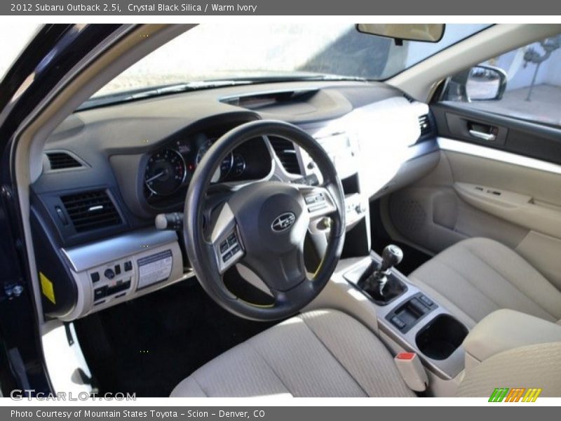 Crystal Black Silica / Warm Ivory 2012 Subaru Outback 2.5i