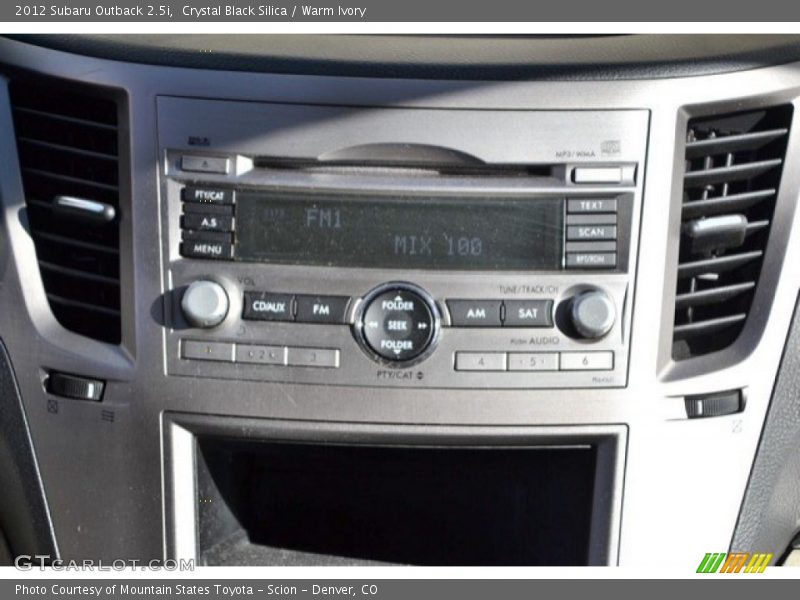 Crystal Black Silica / Warm Ivory 2012 Subaru Outback 2.5i