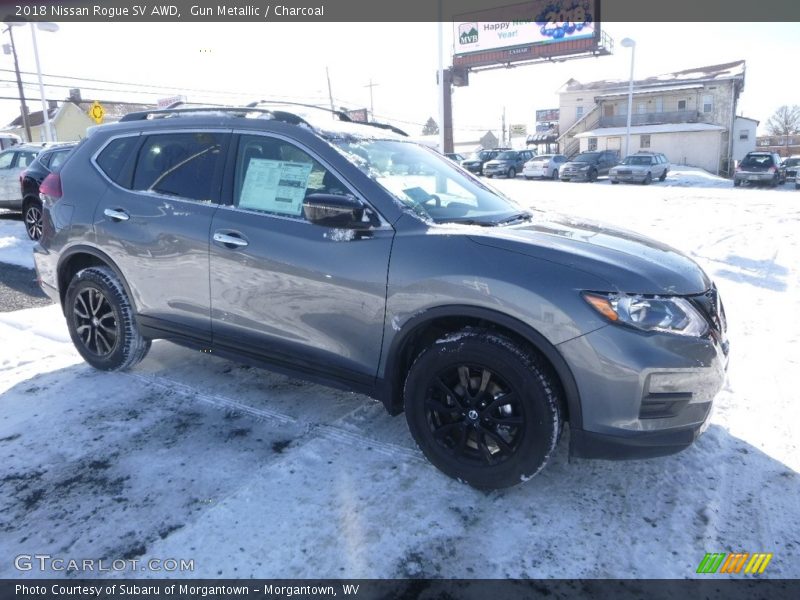 Gun Metallic / Charcoal 2018 Nissan Rogue SV AWD