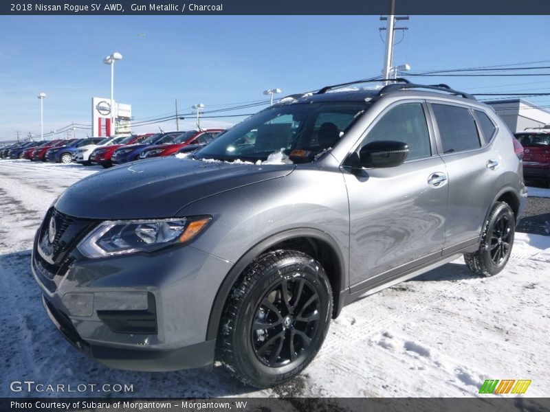 Gun Metallic / Charcoal 2018 Nissan Rogue SV AWD