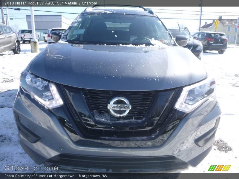 Gun Metallic / Charcoal 2018 Nissan Rogue SV AWD