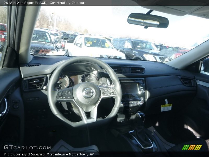 Gun Metallic / Charcoal 2018 Nissan Rogue SV AWD