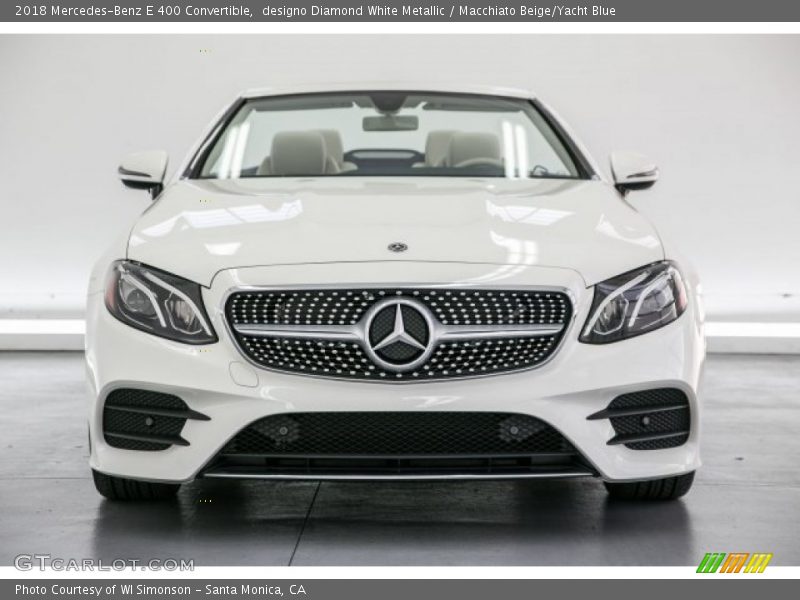 designo Diamond White Metallic / Macchiato Beige/Yacht Blue 2018 Mercedes-Benz E 400 Convertible