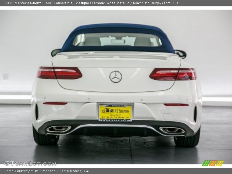 designo Diamond White Metallic / Macchiato Beige/Yacht Blue 2018 Mercedes-Benz E 400 Convertible