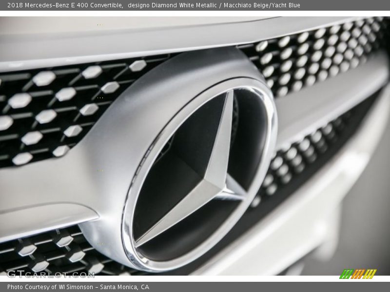 designo Diamond White Metallic / Macchiato Beige/Yacht Blue 2018 Mercedes-Benz E 400 Convertible