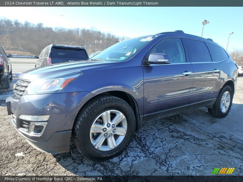 Atlantis Blue Metallic / Dark Titanium/Light Titanium 2014 Chevrolet Traverse LT AWD