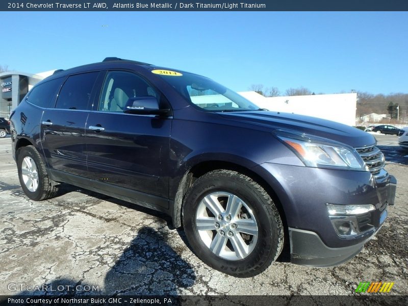 Atlantis Blue Metallic / Dark Titanium/Light Titanium 2014 Chevrolet Traverse LT AWD