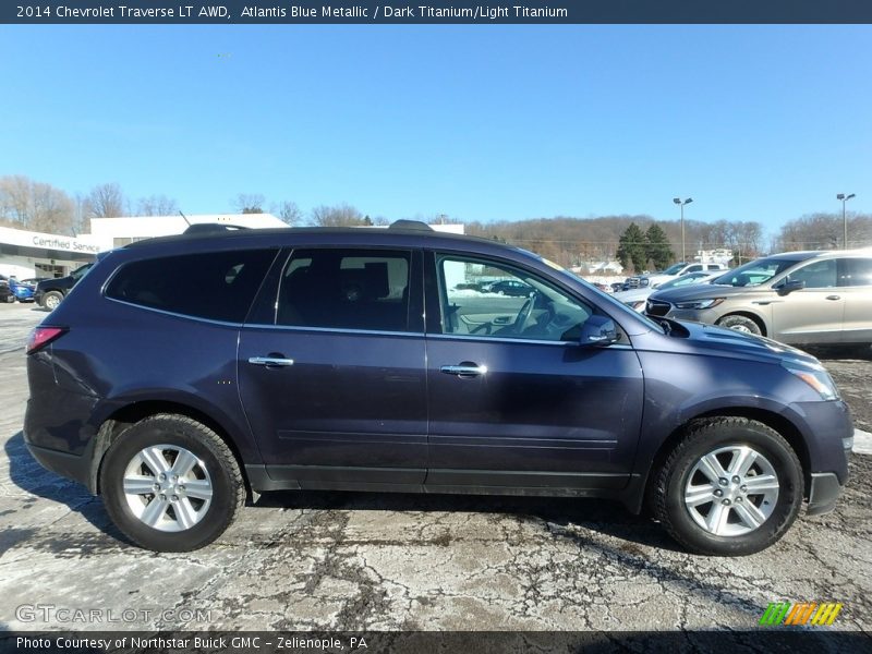 Atlantis Blue Metallic / Dark Titanium/Light Titanium 2014 Chevrolet Traverse LT AWD