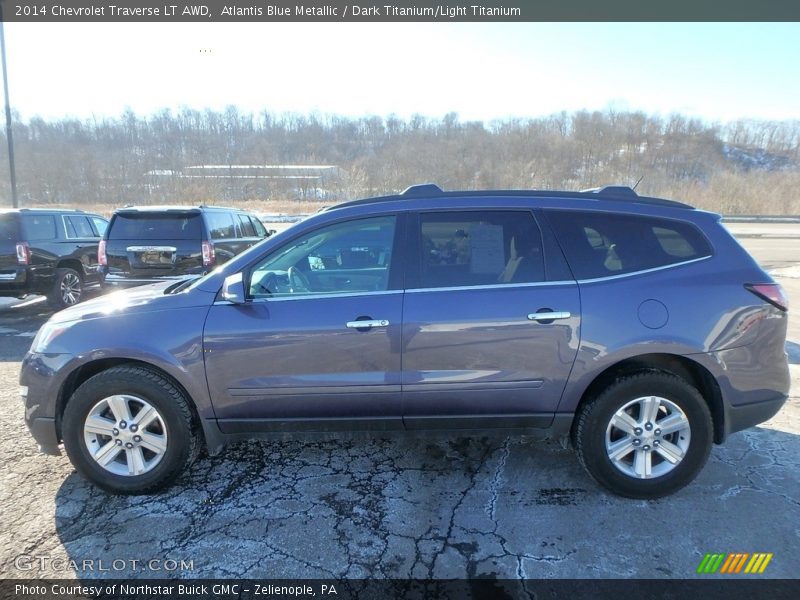 Atlantis Blue Metallic / Dark Titanium/Light Titanium 2014 Chevrolet Traverse LT AWD