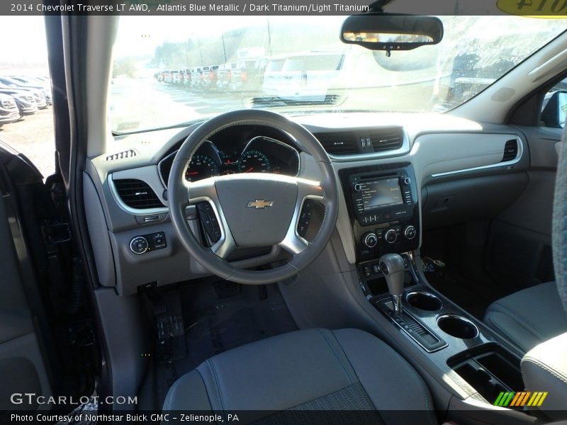 Atlantis Blue Metallic / Dark Titanium/Light Titanium 2014 Chevrolet Traverse LT AWD