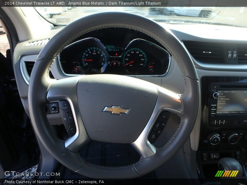 Atlantis Blue Metallic / Dark Titanium/Light Titanium 2014 Chevrolet Traverse LT AWD
