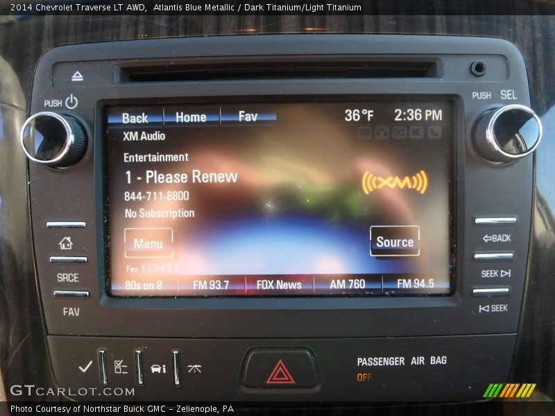 Atlantis Blue Metallic / Dark Titanium/Light Titanium 2014 Chevrolet Traverse LT AWD