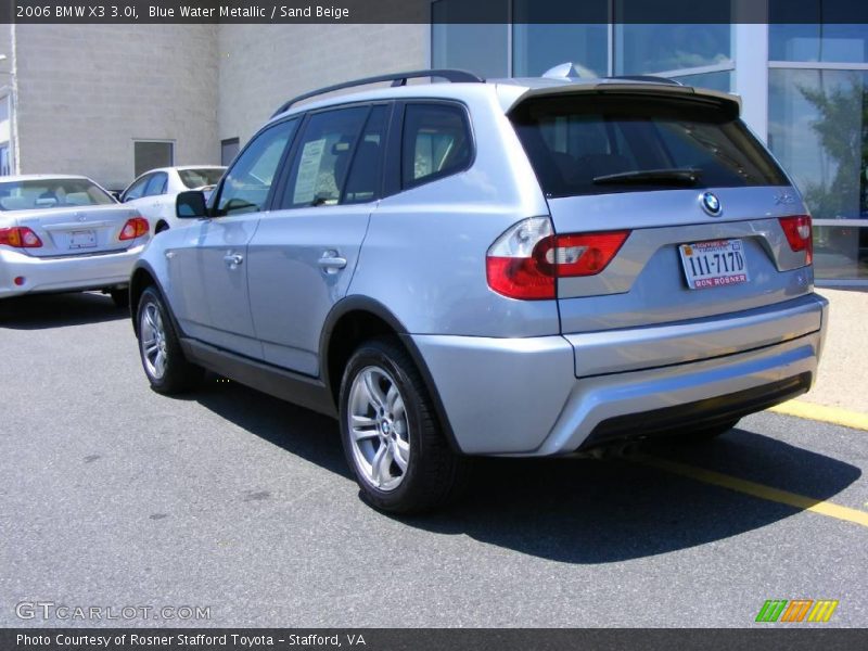 Blue Water Metallic / Sand Beige 2006 BMW X3 3.0i