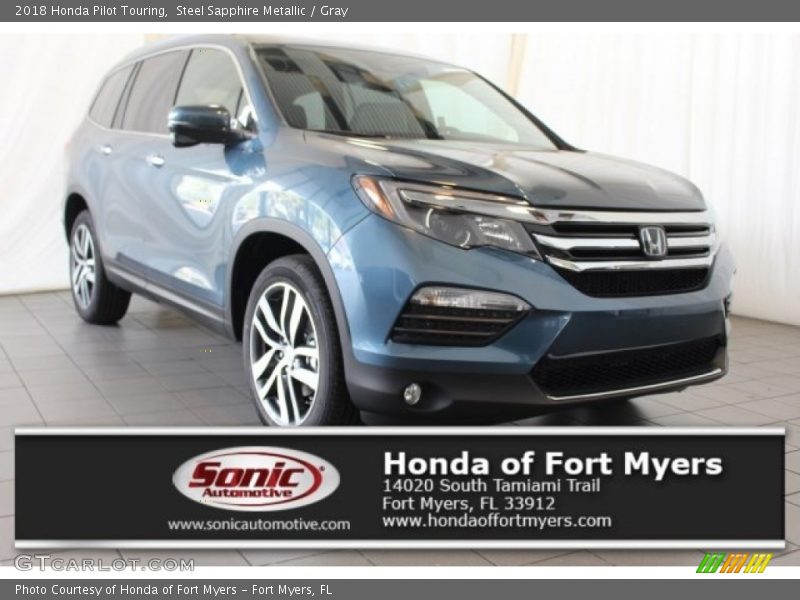 Steel Sapphire Metallic / Gray 2018 Honda Pilot Touring