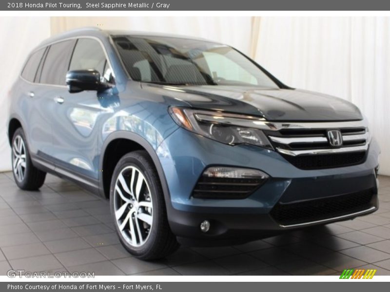 Steel Sapphire Metallic / Gray 2018 Honda Pilot Touring