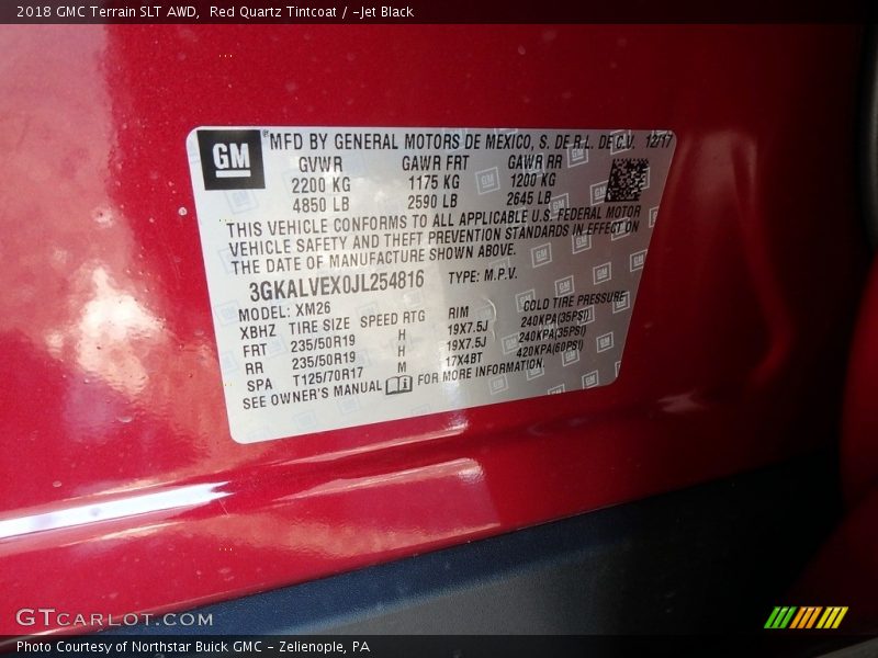 Red Quartz Tintcoat / ­Jet Black 2018 GMC Terrain SLT AWD