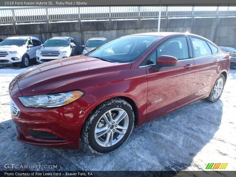 Ruby Red / Ebony 2018 Ford Fusion Hybrid SE
