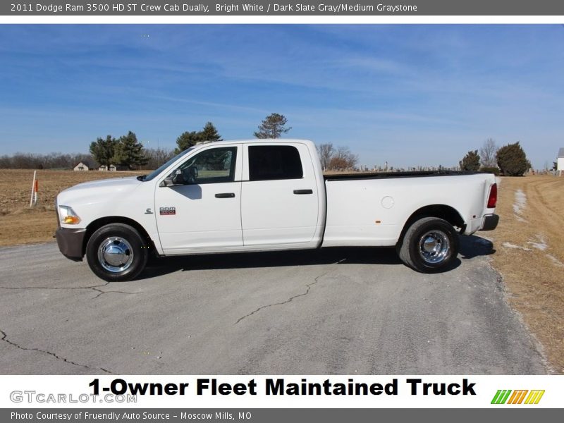 Bright White / Dark Slate Gray/Medium Graystone 2011 Dodge Ram 3500 HD ST Crew Cab Dually