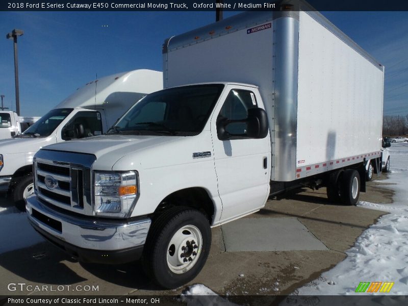 Oxford White / Medium Flint 2018 Ford E Series Cutaway E450 Commercial Moving Truck