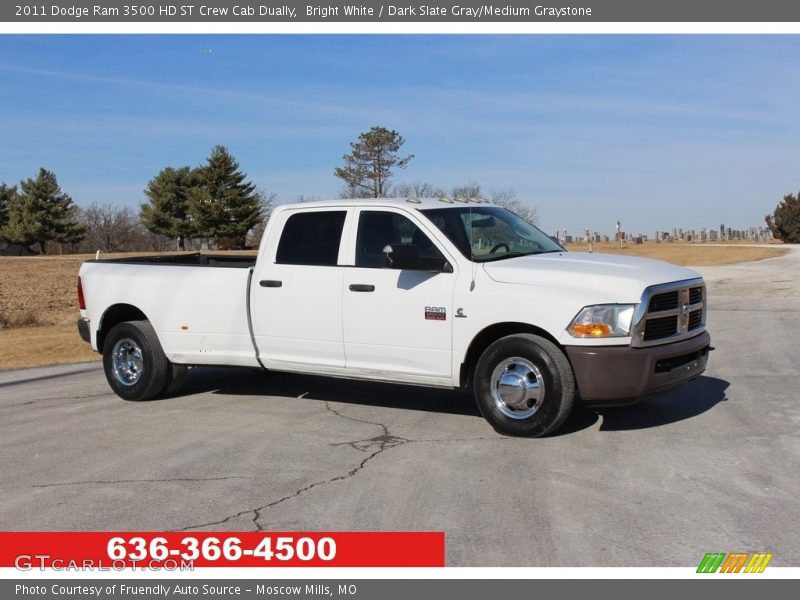 Bright White / Dark Slate Gray/Medium Graystone 2011 Dodge Ram 3500 HD ST Crew Cab Dually