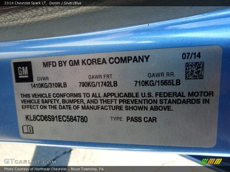 Denim / Silver/Blue 2014 Chevrolet Spark LT